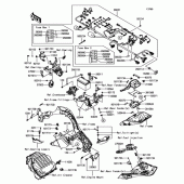 Схема вузла: Провід та електричні компоненти для Kawasaki ZX1000 Ninja 1000 ABS