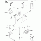 Схема узла: Замок зажигания для Kawasaki ZR1100 ZRX1100
