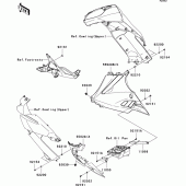 Схема вузла: Нижній обтічник для Kawasaki EX650 Ninja 650 ABS