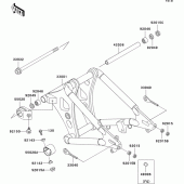 Схема вузла: Задній важіль (Маятник) для Kawasaki VN800 Vulcan 800 Classic