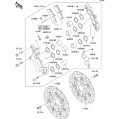 Схема узла: Передний тормоз для Kawasaki ZX600 Ninja ZX-6R