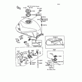 Схема вузла: Паливний бак(1/3) для Kawasaki ZX600 GPX600R