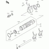 Схема вузла: Gear change drum/shift fork(s) для Kawasaki ZR550 Zephyr