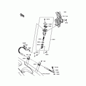 Схема узла: Задний тормозной цилиндр для Kawasaki KX250/ KX252 KX250F