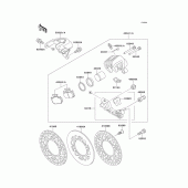 Схема узла: Задний тормозной суппорт для Kawasaki KX500