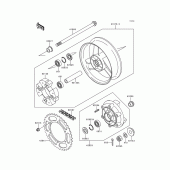 Схема узла: Заднее колесо & Приводная цепь для Kawasaki ZX600 Ninja ZX-6