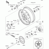 Схема узла: Ступица заднего колеса для Kawasaki ZR1000 Z1000 ABS
