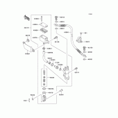 Схема узла: Задний тормозной цилиндр для Kawasaki KL250 KL250 Super Sherpa