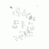 Схема вузла: Масляний насос & Масляний фільтр Kawasaki EJ400 W400