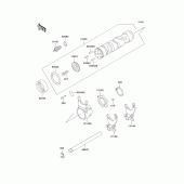 Схема вузла: Gear change drum/shift fork(s) для Kawasaki ZR750 ZR-7