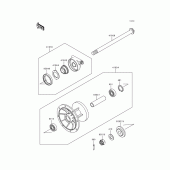 Схема узла: Ступица переднего колеса для Kawasaki KLE500
