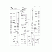 Схема вузла: Вилка передньої осі для Kawasaki BJ250 Estrella