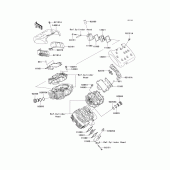 Схема узла: Клапанная крышка для Kawasaki VN1600 Vulcan 1600 Mean Streak