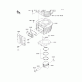 Схема вузла: Циліндр & Поршень для Kawasaki BJ250 Estrella