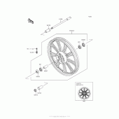 Схема вузла: Переднє колесо для Kawasaki VN900 Vulcan 900 Custom