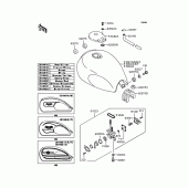 Схема вузла: Паливний бак для Kawasaki BJ250 Estrella RS