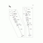 Схема узла: Клапан(ы)(1/2) для Kawasaki ZX600 Ninja ZX-6RR