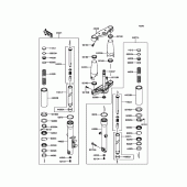 Схема вузла: Вилка передньої осі для Kawasaki VN900 Vulcan 900 Classic LT