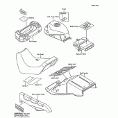 Схема вузла: Інформаційні наклейки для Kawasaki ZX600 Ninja 600R