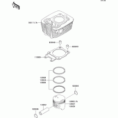 Схема вузла: Циліндр & Поршень для Kawasaki BN125 Eliminator