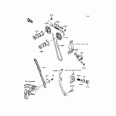 Схема вузла: Розподільний вал & Ланцюг ГРМ & Натягувач для Kawasaki BX250 NINJA 250SL ABS