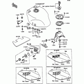 Схема узла: Топливный бак(1/2) для Kawasaki ZX750 ZXR750