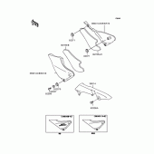 Схема вузла: Задні бічні обтічники & Захист ланцюга для Kawasaki ZR1100 Zephyr 1100