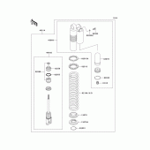 Схема узла: Задний амортизатор(ы) для Kawasaki KX250/ KX252 KX250