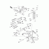 Схема узла: Подвеска/задний амортизатор для Kawasaki VN900 Vulcan 900 Custom