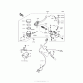 Схема вузла: Передній гальмівний циліндр Kawasaki ZX1400 Ninja ZX-14R ABS