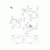 Схема вузла: Side covers/chain cover(1/2) для Kawasaki KMX125