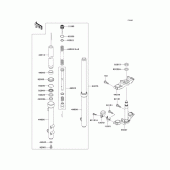Схема узла: Вилка передней оси для Kawasaki KX65