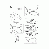 Схема вузла: Задні бічні обтічники & Захист ланцюга для Kawasaki KLX250 KLX250SR