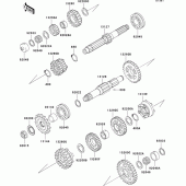 Схема вузла: Трансмісія для Kawasaki ZR1100 ZRX1100-II