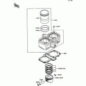 Схема узла: Цилиндр & Поршень для Kawasaki EN500 Vulcan 500