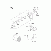 Схема вузла: Масляний насос & Масляний фільтр для Kawasaki EX500 GPZ500