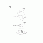 Схема вузла: Інформаційні наклейки для Kawasaki KLE250 Anhelo