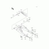 Схема узла: Задний рычаг (Маятник) для Kawasaki KL110 KSR PRO