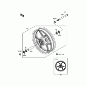 Схема вузла: Ступиця переднього колеса для Kawasaki ZR800 Z800