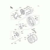 Схема узла: Заднее колесо & Приводная цепь для Kawasaki EN500 Vulcan 500