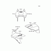 Схема вузла: Наклейки (Срібло) для Kawasaki ZX400 ZZR400