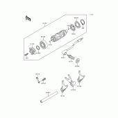 Схема вузла: Gear change drum/shift fork(s) для Kawasaki VN800 Vulcan 800
