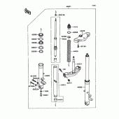 Схема узла: Вилка передней оси для Kawasaki ZX750 Ninja ZX-7