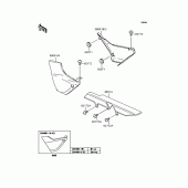 Схема вузла: Задні бічні обтічники & Захист ланцюга для Kawasaki ZR400 ZRX-II