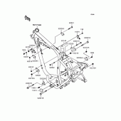 Схема узла: Крепление двигателя для Kawasaki BJ250 Estrella