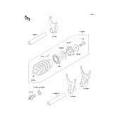 Схема вузла: Gear change drum/shift fork(s) для Kawasaki ZX600 Ninja ZX-6