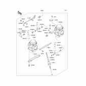 Схема вузла: Карбюратор для Kawasaki EX500 GPZ500S
