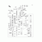 Схема вузла: Вилка передньої осі для Kawasaki KX500