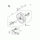 Схема вузла: Ступиця переднього колеса для Kawasaki ZX400 ZZR400