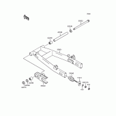 Схема вузла: Задній важіль (Маятник) для Kawasaki BJ250 Estrella RS